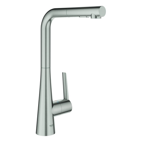 Grohe - EH-Spültischbatterie ZEDRA 32553 L-Auslauf azb. Spülbrause supersteel