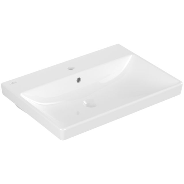 VILLEROY & BOCH - WT AVENTO 4158 650x470mm 3-Loch Arm mittl HL durchgest Überl Eckig WeißAlpin