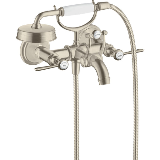 Hansgrohe - Zweigriff Wannenarmatur Aufputz AXOR Montreux Hebelgriff brushed nickel