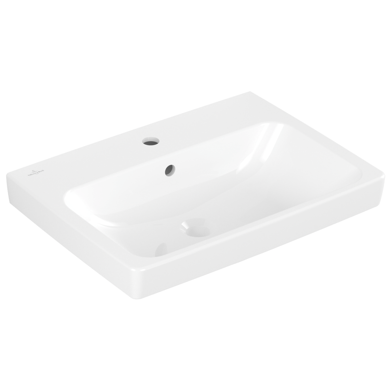 VILLEROY & BOCH - Waschbecken Architectura 600x445mm re-eckig 1HL. m. ÜL. Weiß Alpin cplus