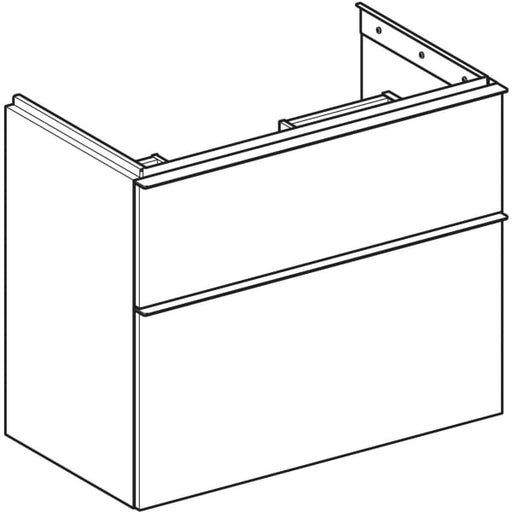 Geberit Vertriebs - iCon Unterschrank f. WT, verk. Ausld. 74x61,5x41,6cm, Eiche natur/Gr. Lava