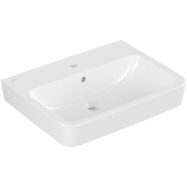 VILLEROY & BOCH - Waschbecken O.novo 600x460mm Eckig 1HL. mit Überlauf Weiß Alpin