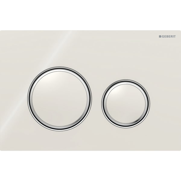 Geberit Vertriebs - Sigma50 (ex Sigma21) BetPl., 2-M-Sp. Round, Metallfarbe verchr., sandgrau