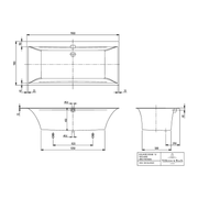 VILLEROY & BOCH - Badewanne Squaro Edge 12 1900x900x475mm Duo Rechteck Stone White