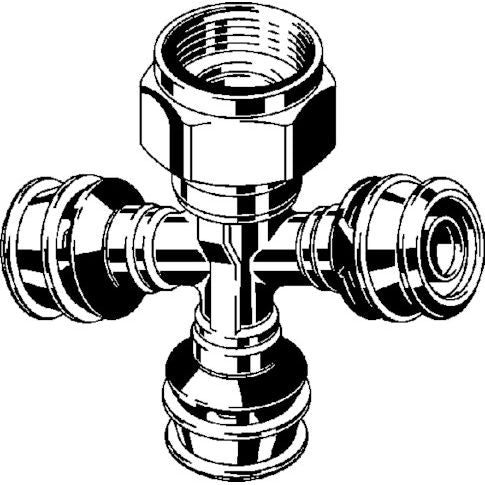 Viega - Verteiler RAXOFIX 5326.08 16mmx3/4 - 3fach Siliziumbronze