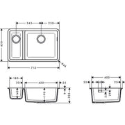 Hansgrohe - Unterbauspüle 180x450 S510-U635 BG