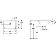 VILLEROY & BOCH - Einbauwaschbecken Loop&Friends 4A6500 600x405mm Rechteck m. ÜL. Weiß Alpin