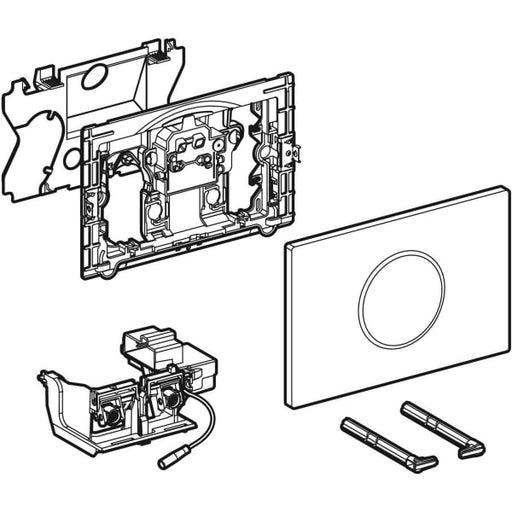 Geberit Vertriebs - Sigma10 WC-Strg. elektron.Spül, Netz 2-M-Sp., Round, auto./bl/schw/hgl.verchr