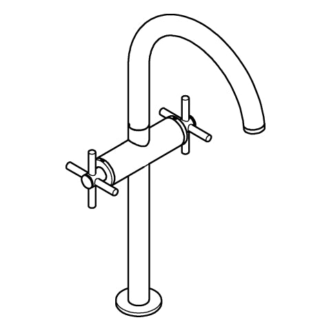 Grohe - WT-Einlochbatterie Atrio 21149 XL-Size Kreuzgriff supersteel