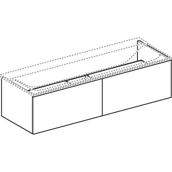 Geberit Vertriebs - Unterschrank XENO2 f. WT aus VARICOR mit zwei Hl., 139,5x35x47,3cm, greige