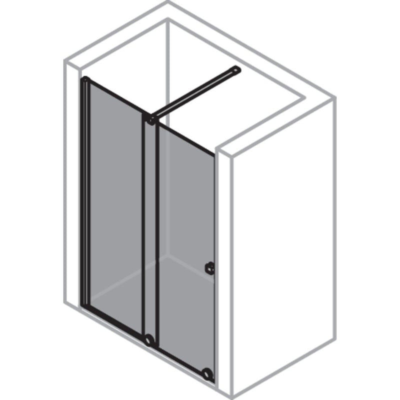 Hüppe - Xtensa 4-Eck GTN/S/Walk In 1200/li H:2000 Quer silber hochglanz klar 881