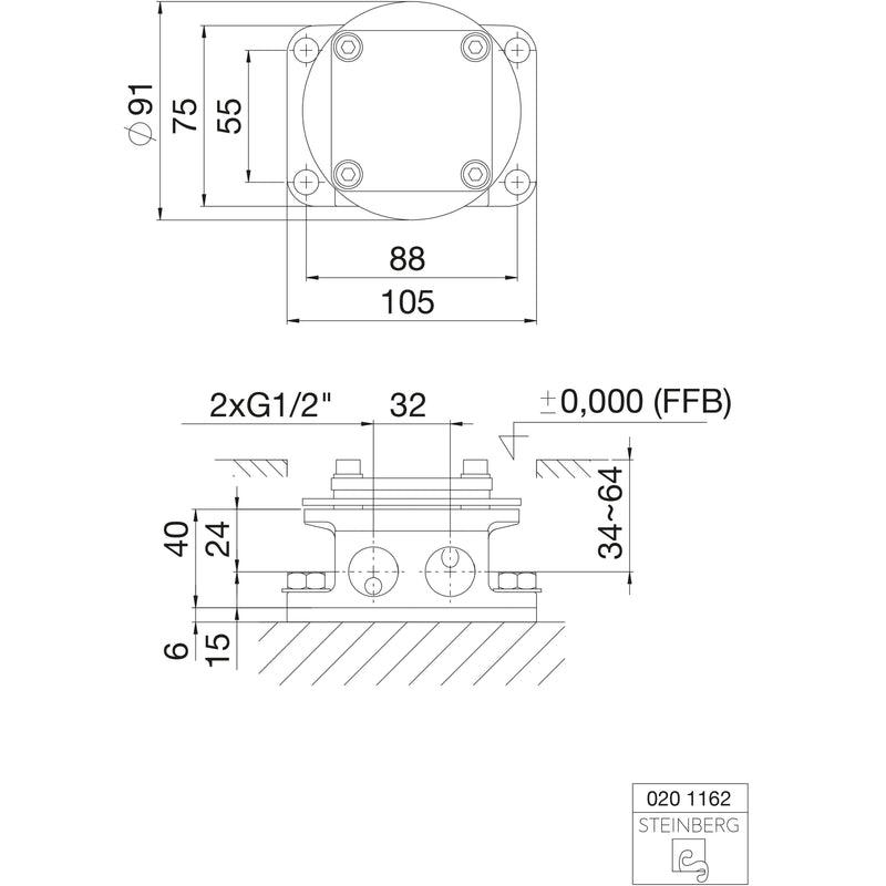 Steinberg Armaturen - Einbaukörper 020 1162