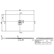 VILLEROY & BOCH - Duschwanne Squaro Infinity 1700x1000x40mm re-eckig Grey