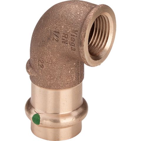 Viega - Winkel 90 Grad SANPRESS 2214.2 15mm x 3/4 IG Siliziumbronze