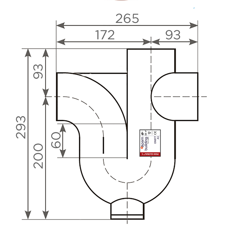 Fornatis - Geruchverschluss DN 80 vertikal-horizontal