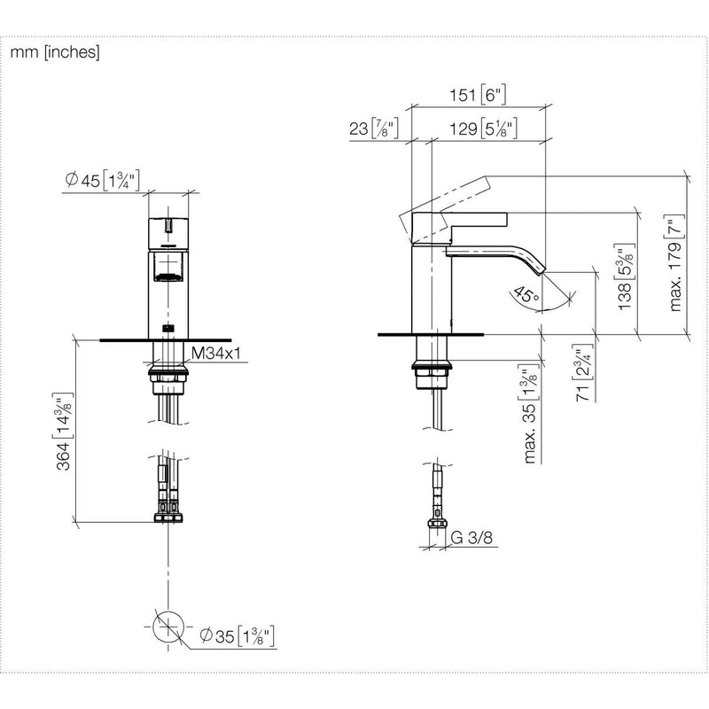 Dornbracht - Waschtisch-Einhandbatterie ohne Ablaufgarnitur IMO 33521671 Chrom