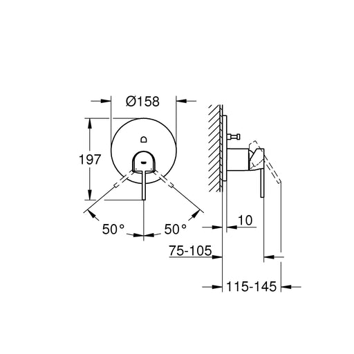 Grohe - EH-Wannenbatterie PLUS 24060 FMS für 35600 chrom