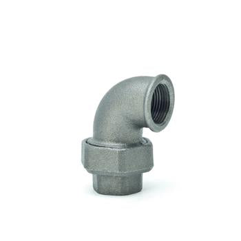 Gebo - Armaturen - Temperguss-Winkelverschraubung Nr.96 11/4,konischdichtend,m.2 IG,schwarz