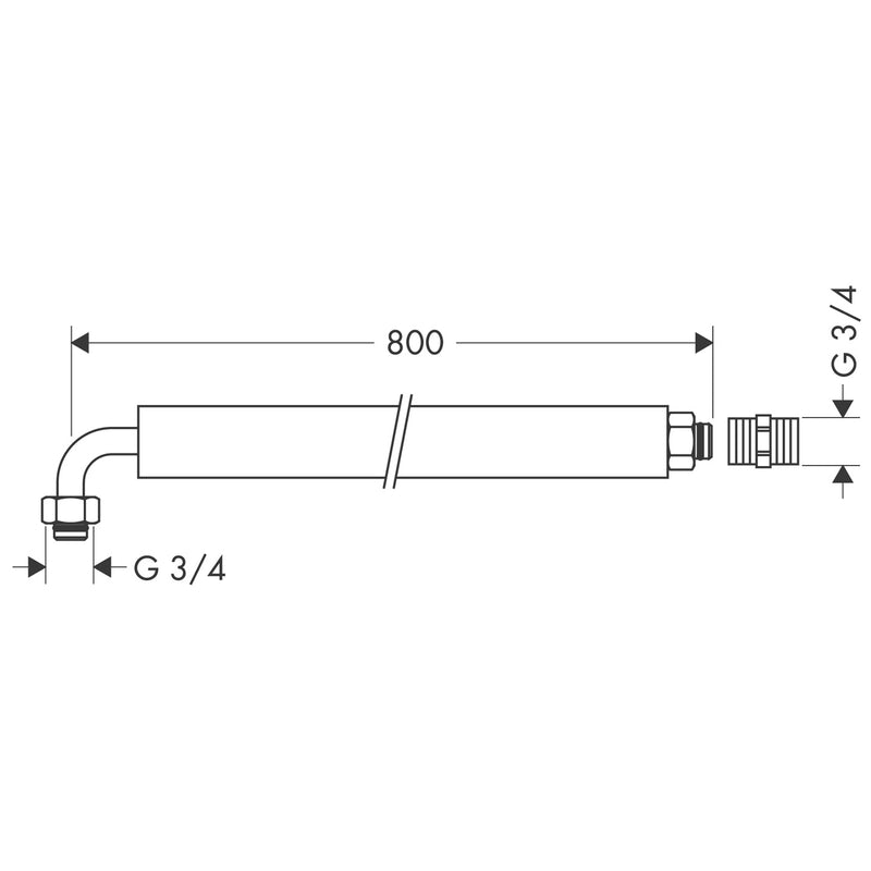 Hansgrohe - Anschlussschlauch AXOR flexibel 800mm mit Winkelstück