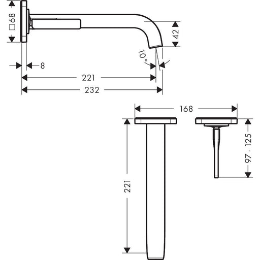 Hansgrohe - Waschtischmischer UP AXOR CITTERIO E F-Set chrom kurzer Auslauf