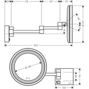 Hansgrohe - Rasierspiegel ADDSTORIS chrom mit LED Licht