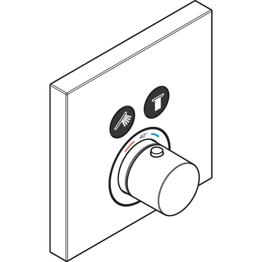 Hansgrohe - Thermostat UP Axor ShowerSelect Fertigset 2 Verbraucher quadratisch MSW