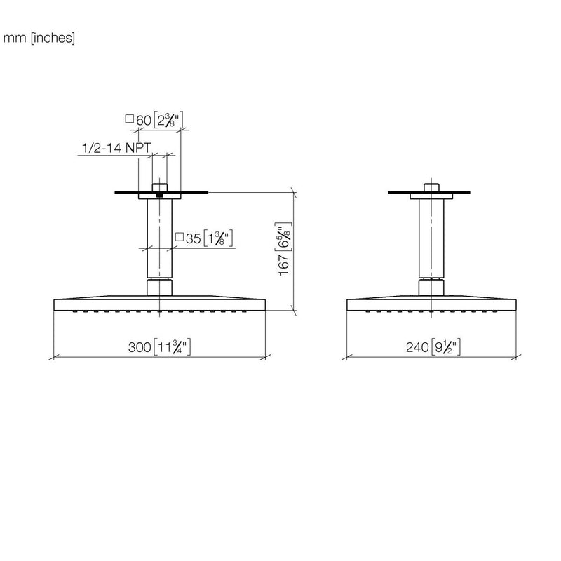 Dornbracht - RB mit Deckenanbindung SYMETRICS 28775980 platin