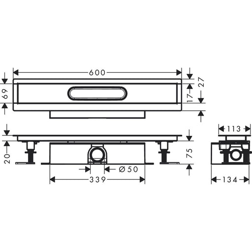 Hansgrohe - Komplettset uBox universal für Standardinstall.600mm für DR FS