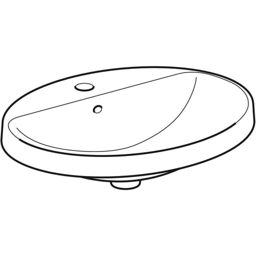 Geberit Vertriebs - Einbau-WT VARIFORM, oval, 600x480mm mit Hahnloch, m. Ül., weiß, KeraTect