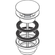 Hansgrohe - Ablaufventil Push-Open Axor DN32 MSW mit Überlaufloch