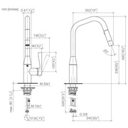 Dornbracht - EHM Pull-down mit Brausefunktion Sync 33875895 Dark Platinum gebürstet
