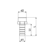 Schlösser Armaturen - Schl�sser SAUGER SCHLAUCHSTUTZEN, MS TUELLE:3/4,AG:1,