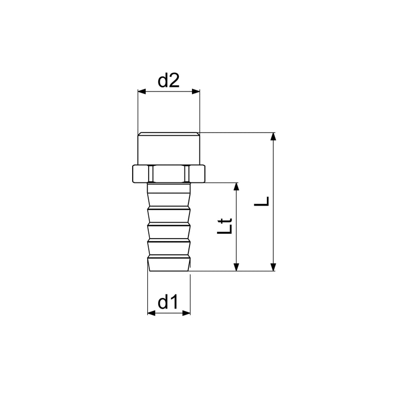 Schlösser Armaturen - Schl�sser SAUGER SCHLAUCHSTUTZEN, MS TUELLE:3/4,AG:1,