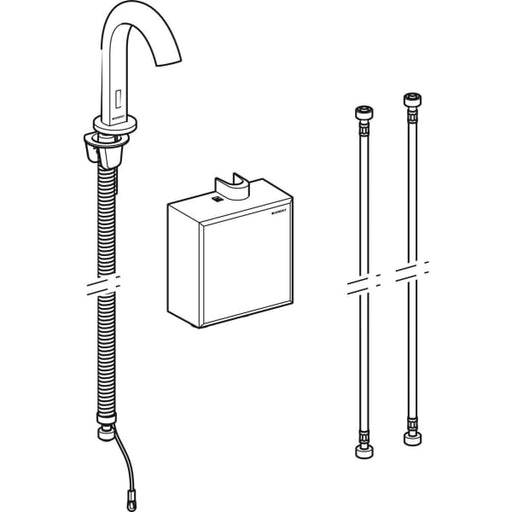 Geberit Vertriebs - Waschtischarmatur Piave, Standmontage mit AP-Funktionseinh. Genr. mit Mischer