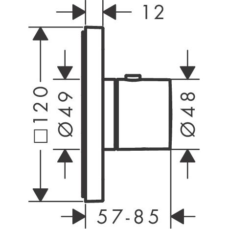 Hansgrohe - Thermostat Unterputz Axor Citterio E Fertigset mattschwarz