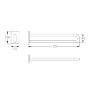 Normbau - Wandstützgriff Nylon 300 0300673 850x132x200 Weiß