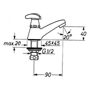Grohe - Eckventil 22037 1/2x3/8'' Rosette Metallgriff hard graphite gebürstet