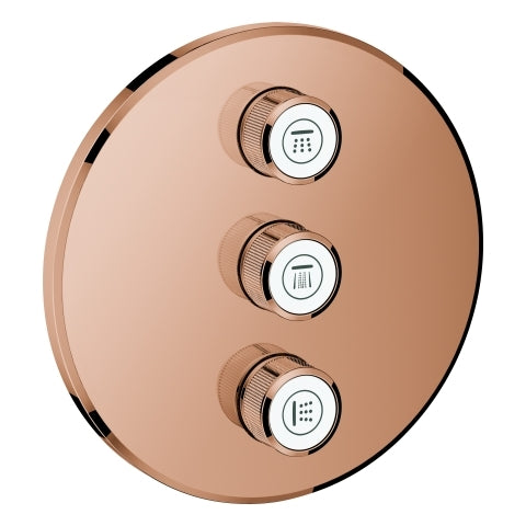 Grohe - 3-fach UP-Ventil GROHTHERM Smart Control 29122 FMS rund warm sunset
