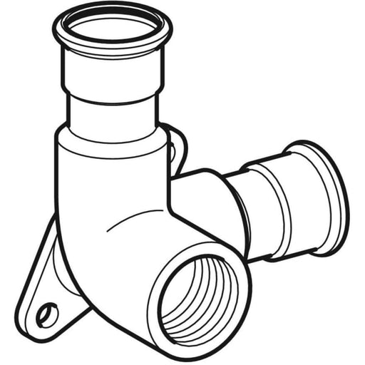 Geberit Vertriebs - Niro Deckenwinkel 2 Abgänge zirk-Leit, 15mm - 1/2 IG, # 33503