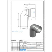 Lorowerk - Winkelbogen 00500. DN 40 90 Grad mit Normalmuffe