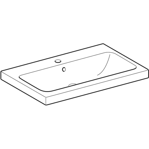 Geberit Vertriebs - iCon Light Aufsatzwaschtisch 75x48cm mit Hahnloch, mit Überlauf, weiß matt