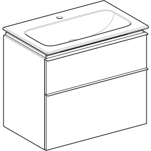 Geberit Vertriebs - iCon Set MWT m. US, 2 Schubl. 75x63x48cm, weiß hgl./Griff weiß matt