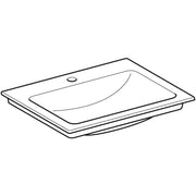 Geberit Vertriebs - ONE Möbelwaschtisch 60x48 cm Abg.verti., m.Hl., o.Ül., weiß, KeraTect