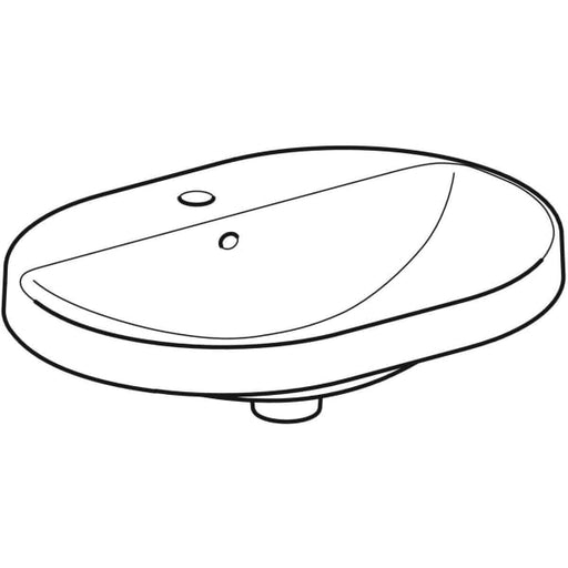 Geberit Vertriebs - Einbau-WT VARIFORM, elliptisch 600x450mm, mit Hahnloch, m. Ül., weiß