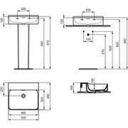 Ideal Standard - Waschtisch CONCA, o.Hl., m.Ül., 500x450x165mm, Weiß mit IdealPlus