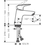Hansgrohe - Waschtischmischer LOGIS 70 CoolStart chrom ohne Ablaufgarnitur 71073