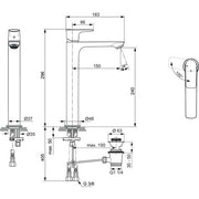 Ideal Standard - WT-Arm. CONNECT AIR, Slim, BlueStart, m.verl.Sockel, m.Ablgarn., Magnetic grey