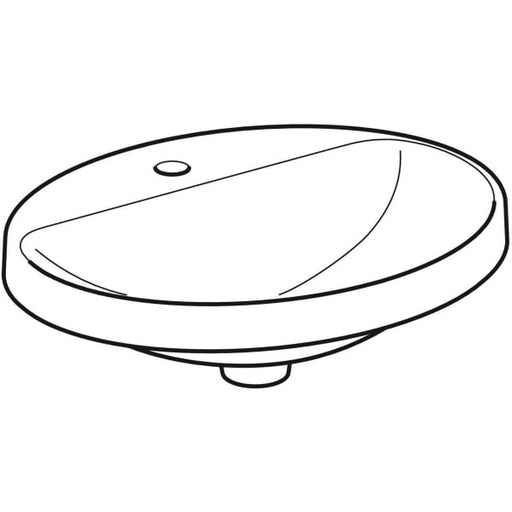 Geberit Vertriebs - Einbau-WT VARIFORM, oval, 500x450mm mit Hahnloch, o. Ül., weiß, KeraTect