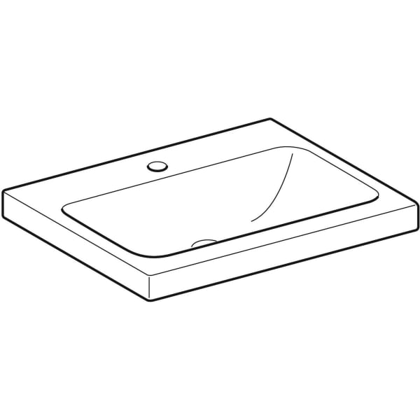 Geberit Vertriebs - iCon Light Waschtisch 60x48cm mit Hahnloch, ohne Ül., weiß, KeraTect