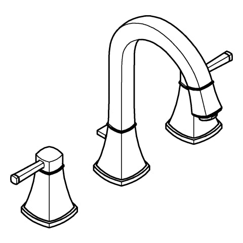 Grohe - 3-Loch-WT-Batterie Grandera 20619 hoher Auslauf chrom